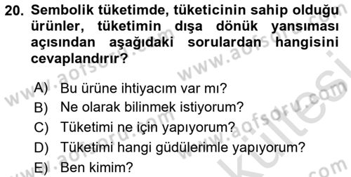 Tanıtım Ve Pazarlama Dersi 2025 - 2026 Yılı (Vize) Ara Sınav Soruları 20. Soru