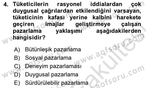 Tanıtım Ve Pazarlama Dersi 2025 - 2026 Yılı (Vize) Ara Sınav Soruları 4. Soru