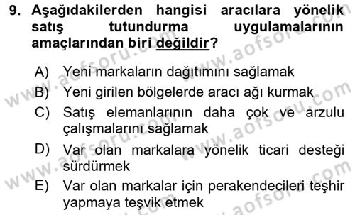 Tanıtım Ve Pazarlama Dersi 2025 - 2026 Yılı (Final) Dönem Sonu Sınav Soruları 9. Soru