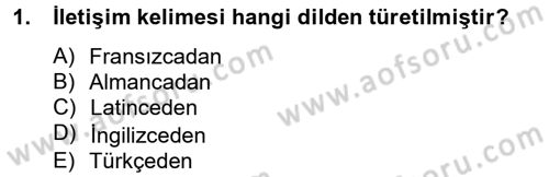 Pazarlama İletişimi Dersi 2012 - 2013 Yılı (Vize) Ara Sınav Soruları 1. Soru