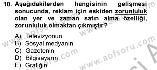 Pazarlama İletişimi Dersi 2012 - 2013 Yılı (Vize) Ara Sınav Soruları 10. Soru