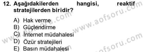 Pazarlama İletişimi Dersi 2012 - 2013 Yılı (Vize) Ara Sınav Soruları 12. Soru