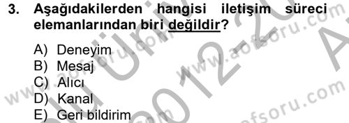 Pazarlama İletişimi Dersi 2012 - 2013 Yılı (Vize) Ara Sınav Soruları 3. Soru