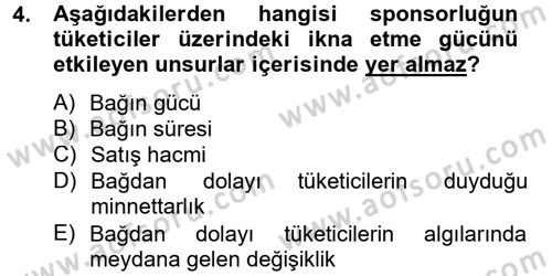 Pazarlama İletişimi Dersi 2012 - 2013 Yılı (Vize) Ara Sınav Soruları 4. Soru