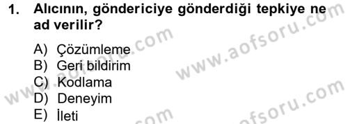 Pazarlama İletişimi Dersi 2012 - 2013 Yılı (Final) Dönem Sonu Sınav Soruları 1. Soru