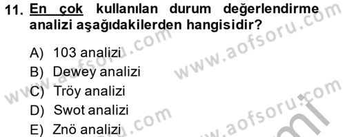 Pazarlama İletişimi Dersi 2013 - 2014 Yılı (Vize) Ara Sınav Soruları 11. Soru