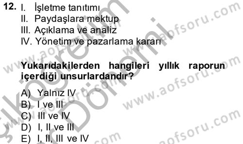 Pazarlama İletişimi Dersi 2013 - 2014 Yılı (Vize) Ara Sınav Soruları 12. Soru