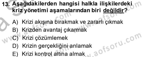 Pazarlama İletişimi Dersi 2013 - 2014 Yılı (Vize) Ara Sınav Soruları 13. Soru