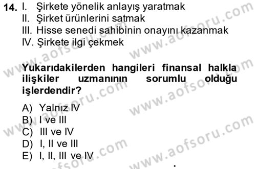 Pazarlama İletişimi Dersi 2013 - 2014 Yılı (Vize) Ara Sınav Soruları 14. Soru