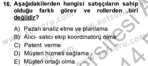 Pazarlama İletişimi Dersi 2013 - 2014 Yılı (Vize) Ara Sınav Soruları 16. Soru