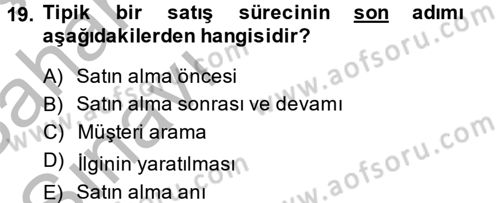 Pazarlama İletişimi Dersi 2013 - 2014 Yılı (Vize) Ara Sınav Soruları 19. Soru