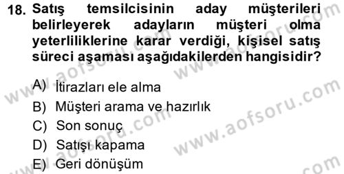 Pazarlama İletişimi Dersi 2014 - 2015 Yılı (Vize) Ara Sınav Soruları 18. Soru