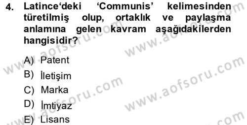 Pazarlama İletişimi Dersi 2014 - 2015 Yılı (Vize) Ara Sınav Soruları 4. Soru