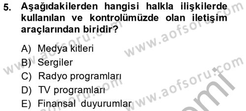 Pazarlama İletişimi Dersi 2014 - 2015 Yılı (Final) Dönem Sonu Sınav Soruları 5. Soru