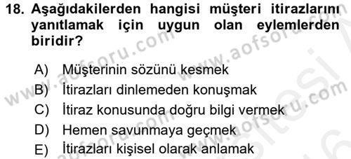Pazarlama İletişimi Dersi 2015 - 2016 Yılı (Vize) Ara Sınav Soruları 18. Soru
