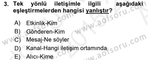 Pazarlama İletişimi Dersi 2015 - 2016 Yılı (Vize) Ara Sınav Soruları 3. Soru