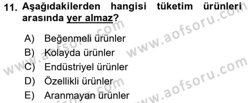 Pazarlama İletişimi Dersi 2015 - 2016 Yılı (Final) Dönem Sonu Sınav Soruları 11. Soru