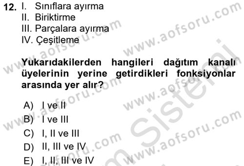 Pazarlama İletişimi Dersi 2015 - 2016 Yılı (Final) Dönem Sonu Sınav Soruları 12. Soru