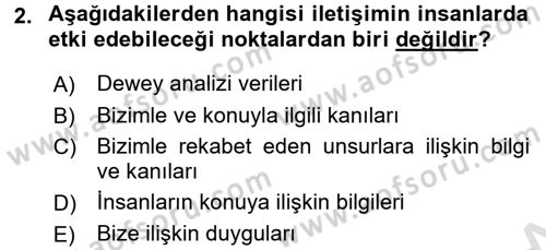 Pazarlama İletişimi Dersi 2015 - 2016 Yılı (Final) Dönem Sonu Sınav Soruları 2. Soru