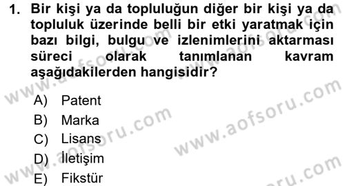 Pazarlama İletişimi Dersi 2016 - 2017 Yılı 3 Ders Sınav Soruları 1. Soru