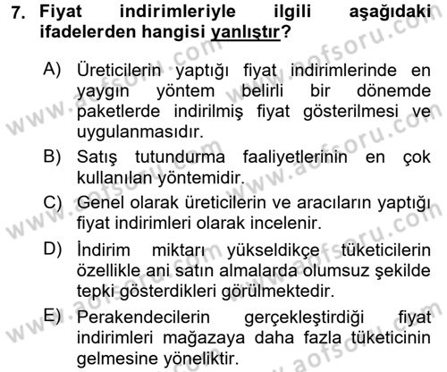 Pazarlama İletişimi Dersi 2016 - 2017 Yılı 3 Ders Sınav Soruları 7. Soru