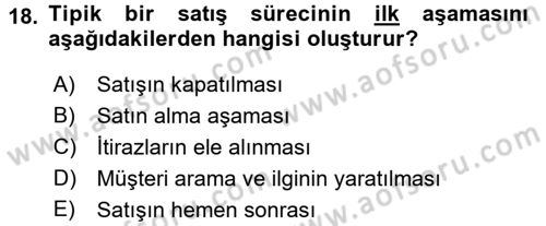 Pazarlama İletişimi Dersi 2016 - 2017 Yılı (Vize) Ara Sınav Soruları 18. Soru