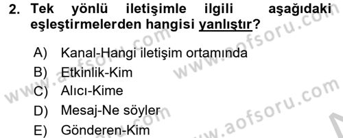 Pazarlama İletişimi Dersi 2016 - 2017 Yılı (Vize) Ara Sınav Soruları 2. Soru