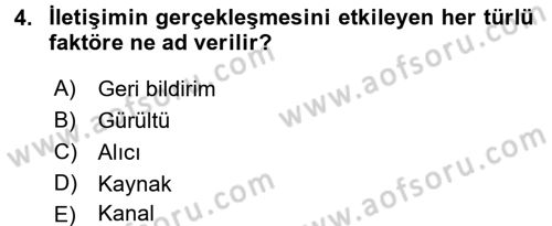 Pazarlama İletişimi Dersi 2016 - 2017 Yılı (Vize) Ara Sınav Soruları 4. Soru