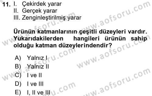 Pazarlama İletişimi Dersi 2016 - 2017 Yılı (Final) Dönem Sonu Sınav Soruları 11. Soru