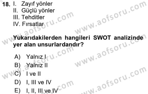 Pazarlama İletişimi Dersi 2017 - 2018 Yılı 3 Ders Sınav Soruları 18. Soru