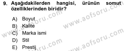 Pazarlama İletişimi Dersi 2017 - 2018 Yılı 3 Ders Sınav Soruları 9. Soru