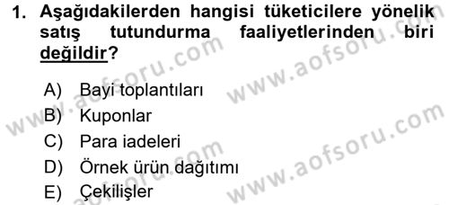 Pazarlama İletişimi Dersi 2017 - 2018 Yılı (Vize) Ara Sınav Soruları 1. Soru