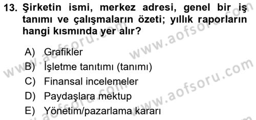 Pazarlama İletişimi Dersi 2018 - 2019 Yılı (Vize) Ara Sınav Soruları 13. Soru