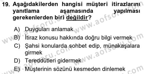 Pazarlama İletişimi Dersi 2018 - 2019 Yılı (Vize) Ara Sınav Soruları 19. Soru