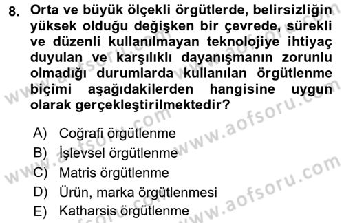 Pazarlama İletişimi Dersi 2021 - 2022 Yılı (Vize) Ara Sınav Soruları 8. Soru