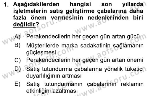 Pazarlama İletişimi Dersi 2021 - 2022 Yılı (Final) Dönem Sonu Sınav Soruları 1. Soru