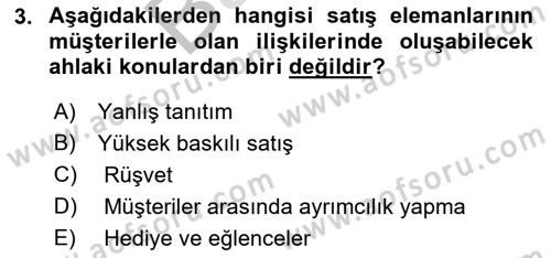 Pazarlama İletişimi Dersi 2021 - 2022 Yılı (Final) Dönem Sonu Sınav Soruları 3. Soru