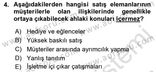 Pazarlama İletişimi Dersi 2021 - 2022 Yılı Yaz Okulu Sınav Soruları 4. Soru