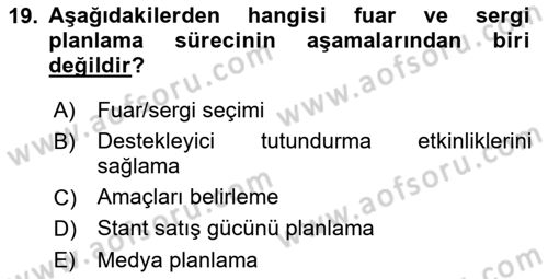 Pazarlama İletişimi Dersi 2022 - 2023 Yılı Yaz Okulu Sınav Soruları 19. Soru