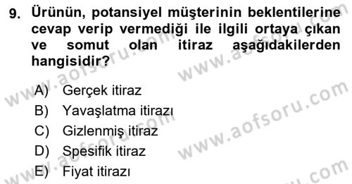 Pazarlama İletişimi Dersi 2022 - 2023 Yılı Yaz Okulu Sınav Soruları 9. Soru