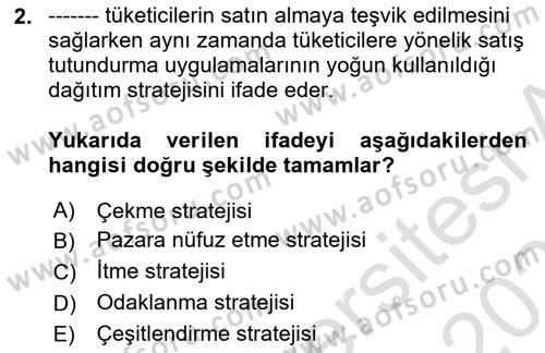 Pazarlama İletişimi Dersi 2023 - 2024 Yılı (Vize) Ara Sınav Soruları 2. Soru