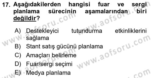 Pazarlama İletişimi Dersi 2023 - 2024 Yılı (Final) Dönem Sonu Sınav Soruları 17. Soru