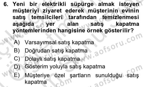 Pazarlama İletişimi Dersi 2023 - 2024 Yılı (Final) Dönem Sonu Sınav Soruları 6. Soru