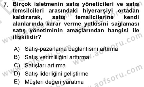 Pazarlama İletişimi Dersi 2023 - 2024 Yılı (Final) Dönem Sonu Sınav Soruları 7. Soru