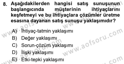 Pazarlama İletişimi Dersi 2023 - 2024 Yılı (Final) Dönem Sonu Sınav Soruları 8. Soru