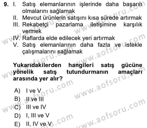 Pazarlama İletişimi Dersi 2023 - 2024 Yılı (Final) Dönem Sonu Sınav Soruları 9. Soru