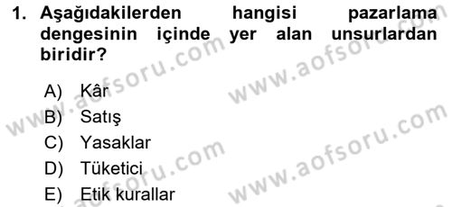 Pazarlama İletişimi Dersi 2024 - 2025 Yılı (Final) Dönem Sonu Sınav Soruları 1. Soru
