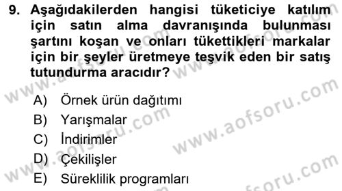 Pazarlama İletişimi Dersi 2024 - 2025 Yılı (Final) Dönem Sonu Sınav Soruları 9. Soru