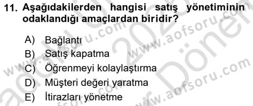 Pazarlama İletişimi Dersi 2025 - 2026 Yılı (Final) Dönem Sonu Sınav Soruları 11. Soru
