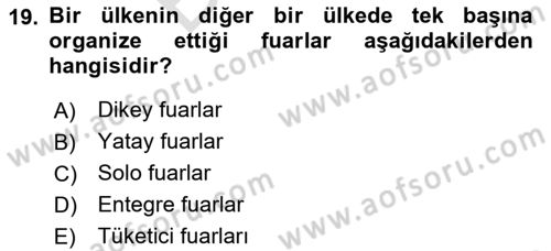 Pazarlama İletişimi Dersi 2025 - 2026 Yılı (Final) Dönem Sonu Sınav Soruları 19. Soru